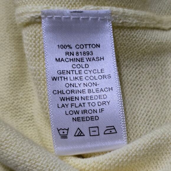 Isaac Mizrahi Live! Yellow Floral Print Crew Neck Button Front Cardigan Sweater - Picture 4 of 8